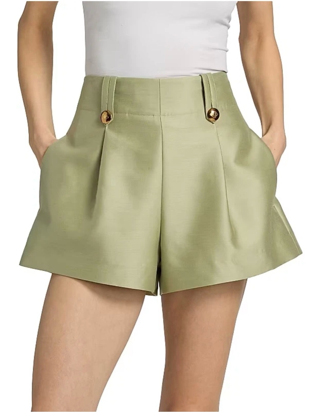 Zimmermann High Waist Wool & Silk Shorts